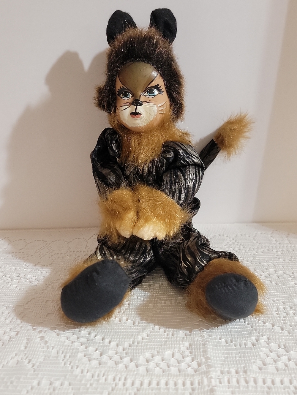 Vintage Cat Doll - Hand Painted Face